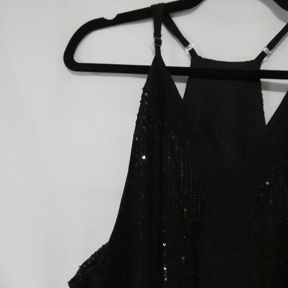 Unbranded | P2P 24 inches measured | Black Sequin Racerback Tank Top - Picture 3 of 13